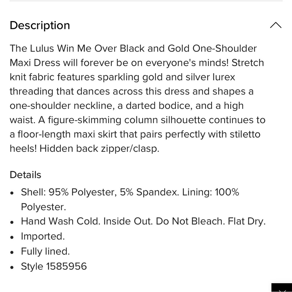 Lulu's Win Me Over Black and Gold One-Shoulder Maxi Dress/prom dress - Picture 10 of 12